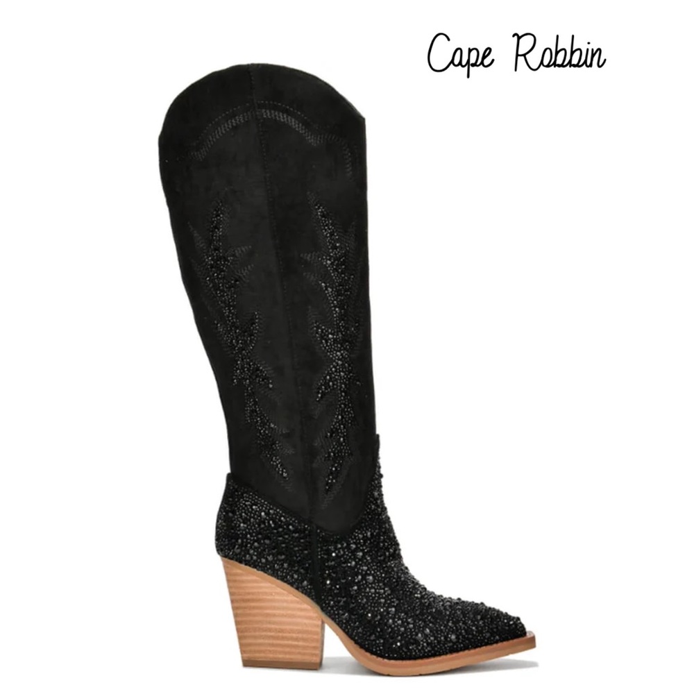 Cape Robbin Black ‘Cowgirl Up’ Studded Western Boots